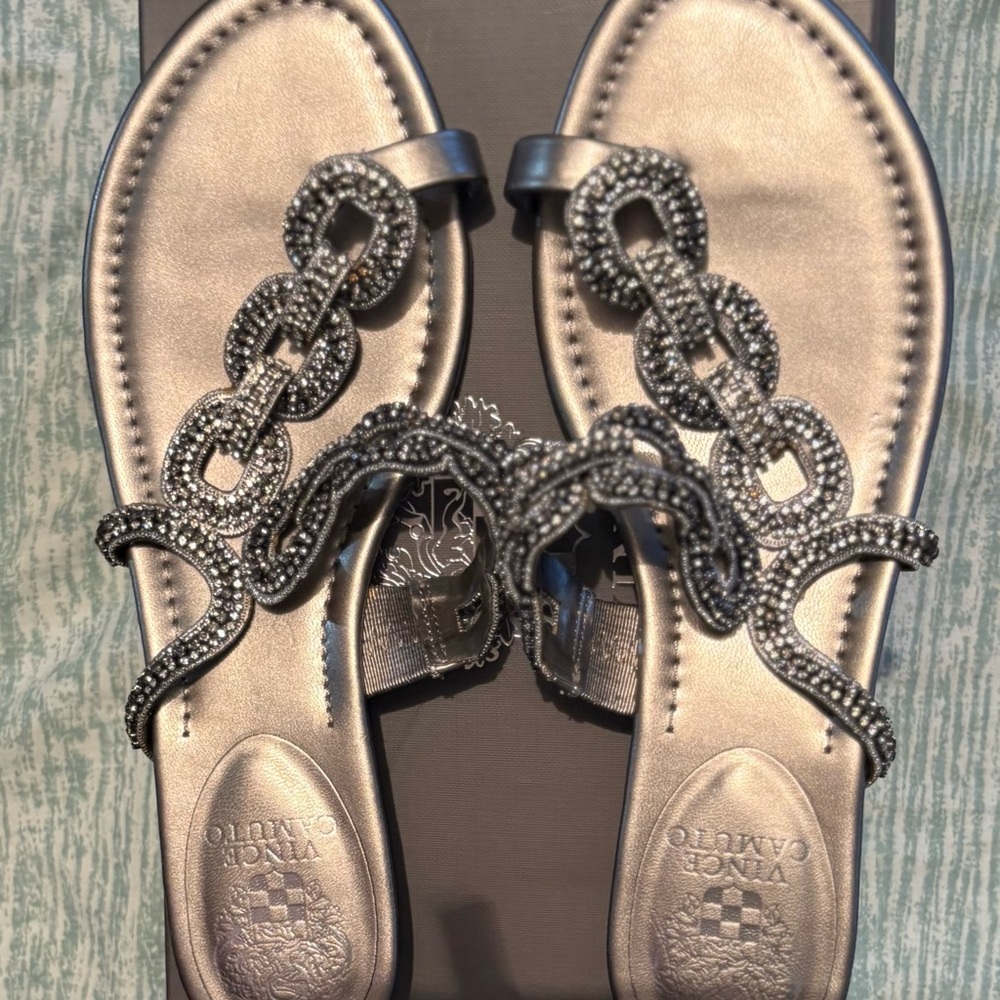 Vince Camuto Metallic Chain Sandals